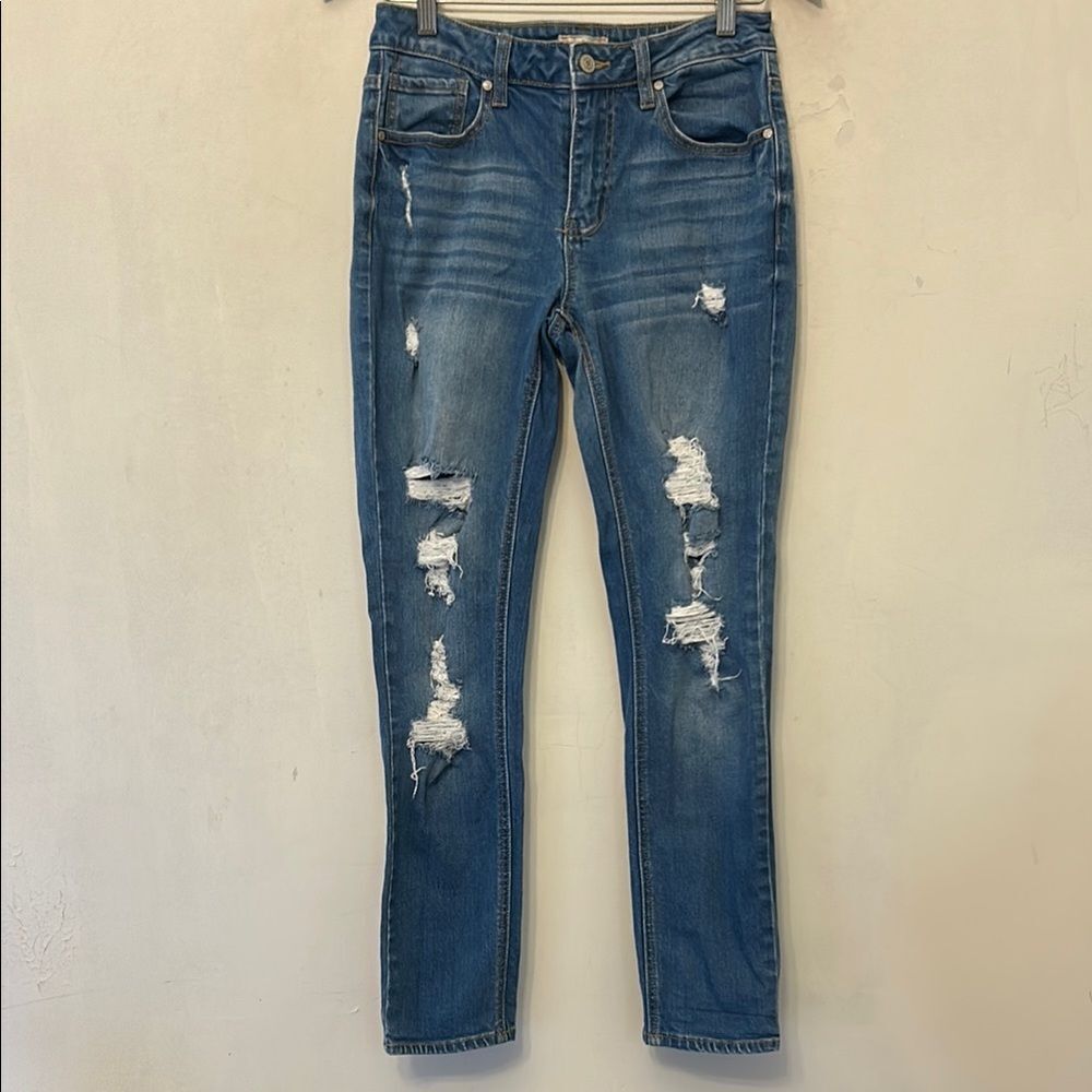 Altar'd State Blue Skinny Jeans Distressed Style Size 27 EUC